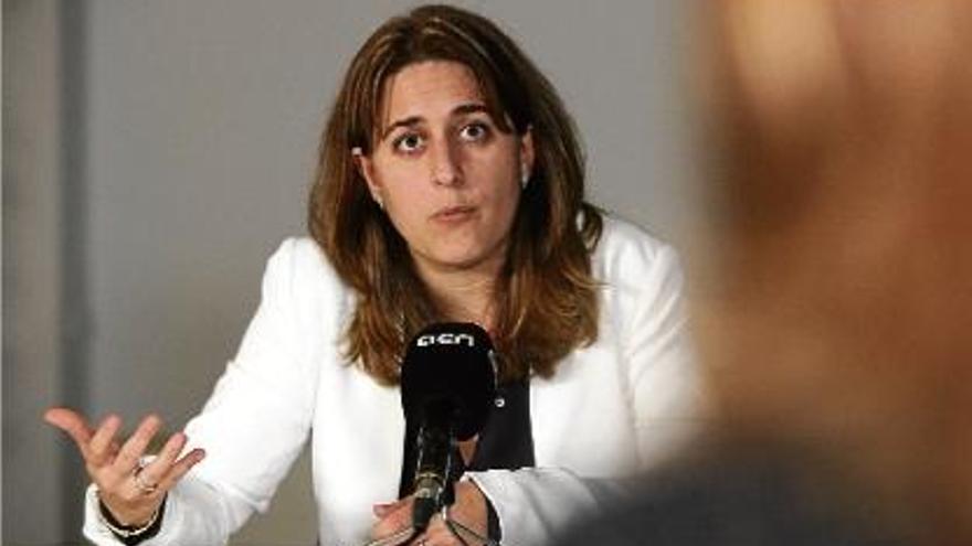 La coordinadora general del PDECat, Marta Pascal, ahir durant un moment de l&#039;entrevista a Barcelona.