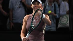 Badosa, tras su victoria en su debut en el Open de Australia.