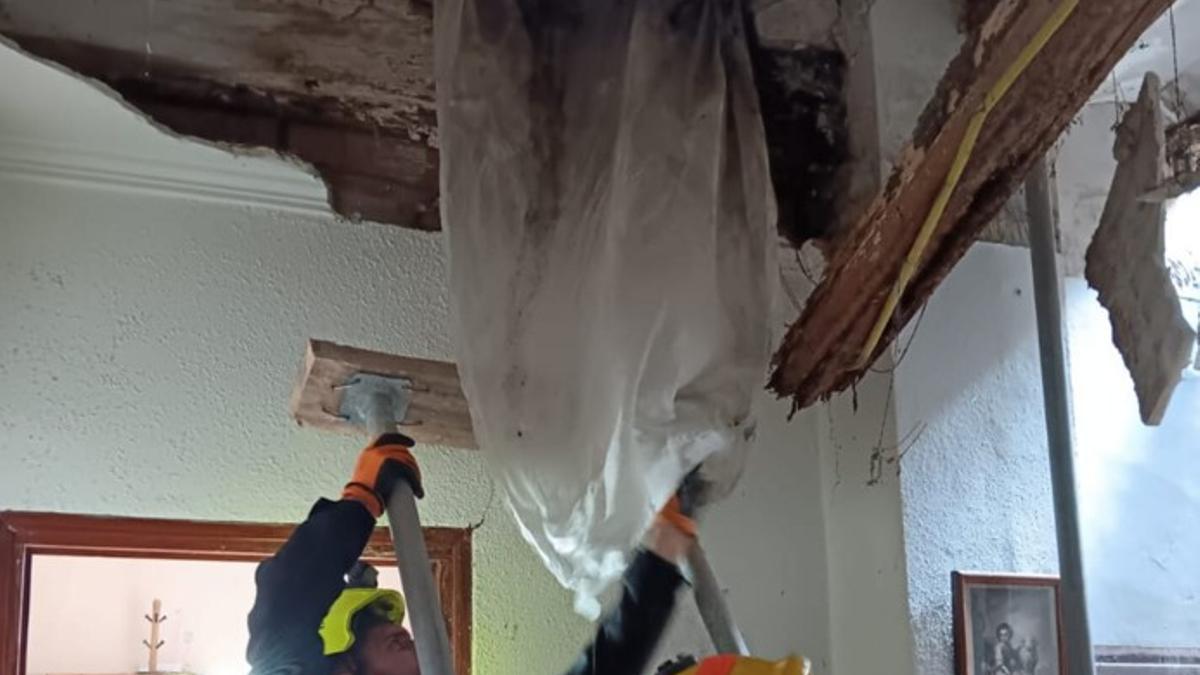Derrumbe de una casa en Algemesí.