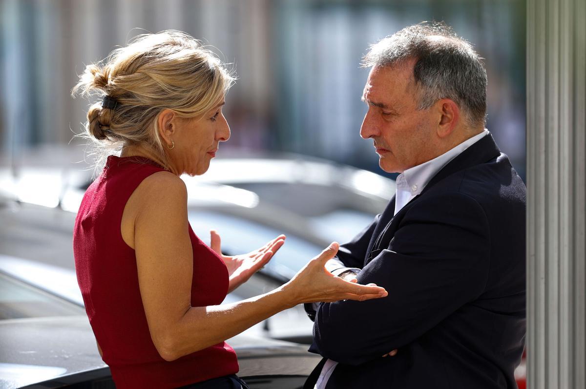 Yolanda Díaz y Enrique Santiago, en una imagen de archivo.