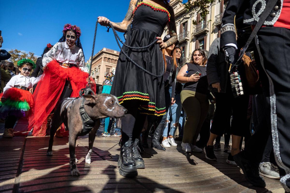 Espectacular desfile de Catrinas por La Rambla