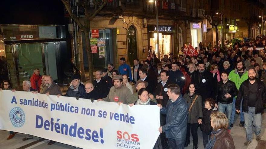 Última manifestación en defensa de la sanidad celebrada en Pontevedra.