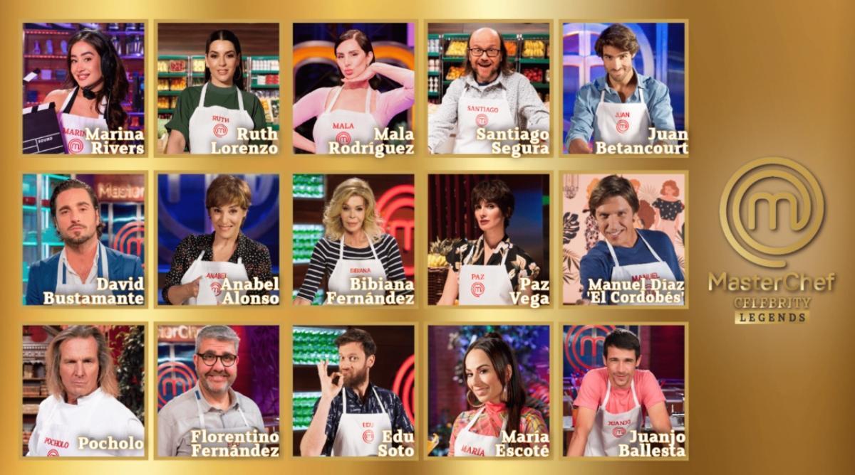Los 15 concursantes de 'MasterChef Celebrity Legends'