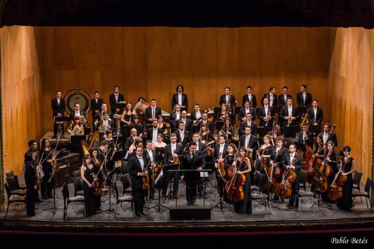 Componentes de la Orquesta Sinfónica Ciutat d’Elx en pie al terminar uno de los conciertos en los últimos años.  | PABLO BETÉS