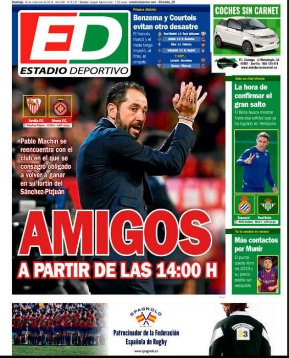 Portada ESTADIO DEPORTIVO domingo 16 diciembre