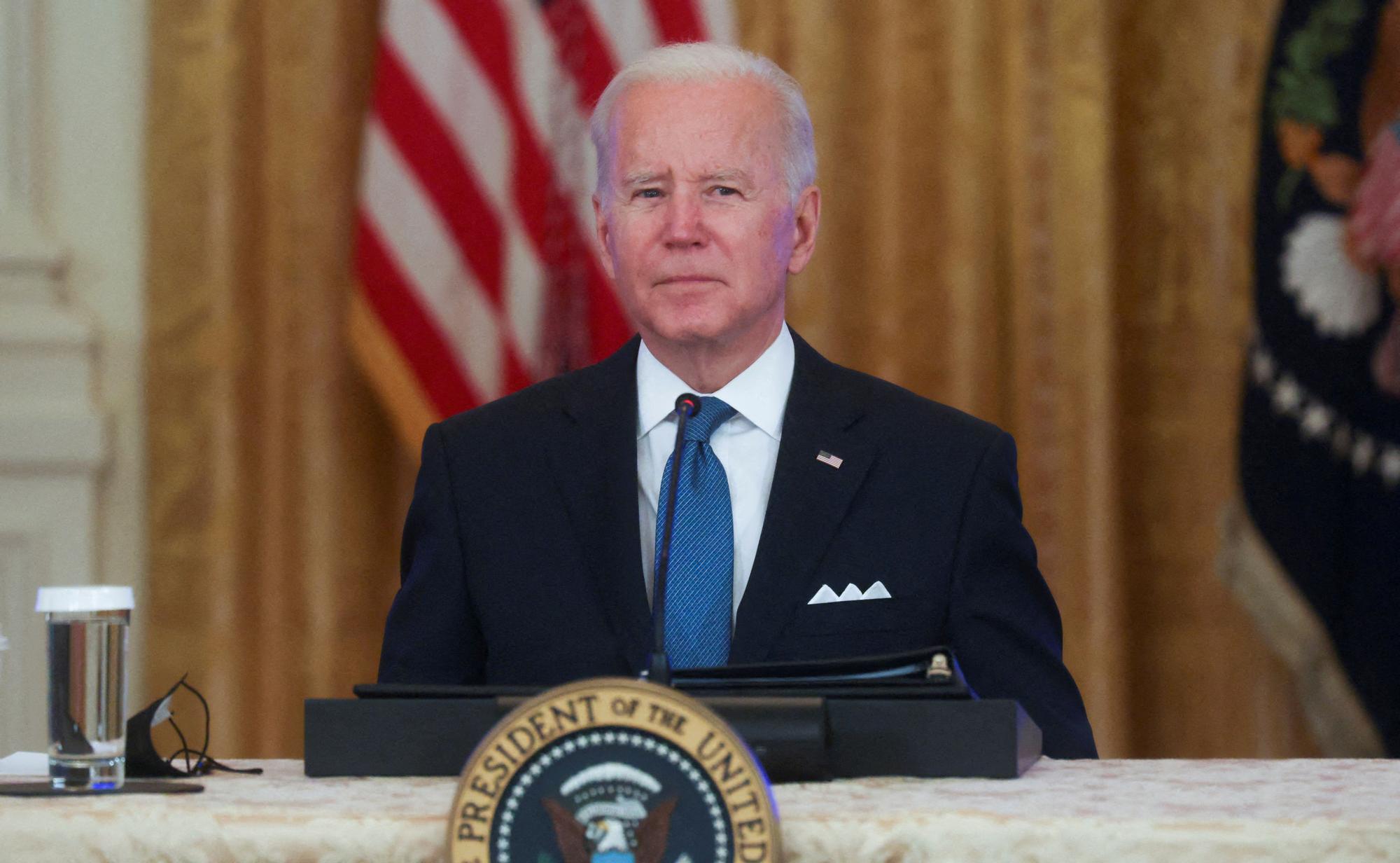 Joe Biden, ante los medios de comunicación