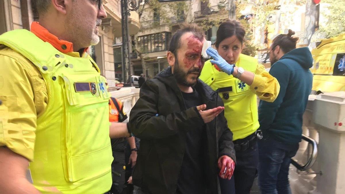 El hombre que ha sido agredido en el metro de Barcelona, según ha denunciado Jusapol.