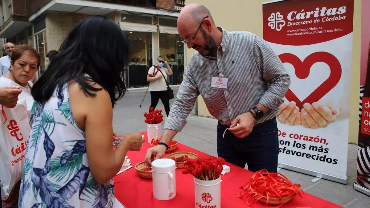 Campaña de cuestación de Cáritas Córdoba en el último Corpus Christi.