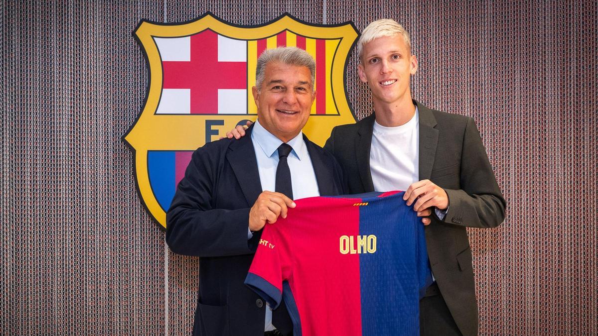 Dani Olmo y Joan Laporta