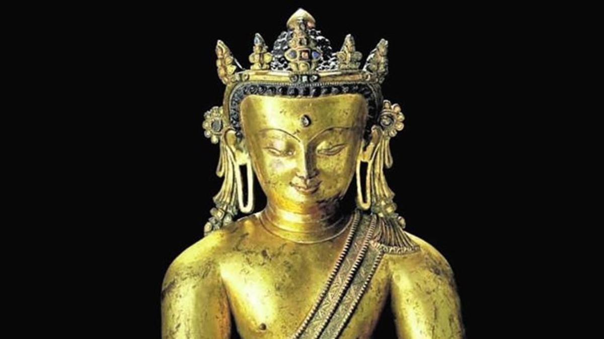 El buda del siglo XIII en bronce de la colección Thyssen, subastado en Christie's.