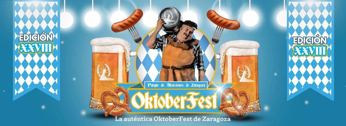 Cartel de la Oktoberfest del Parque de Atracciones de Zaragoza
