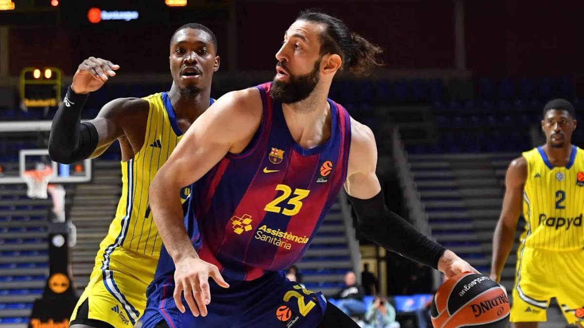 Tornike Shengelia, en el partido de Euroliga de la primera vuelta ante Maccabi