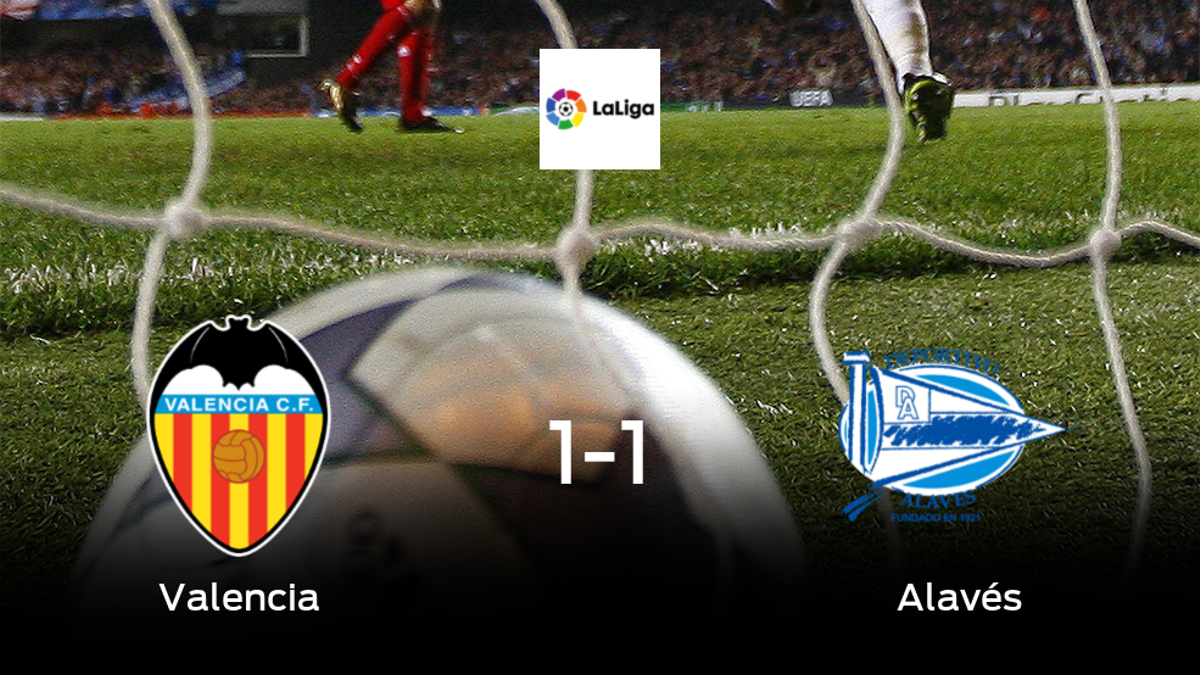 El Valencia salva un punto ante el Alavés (1-1)