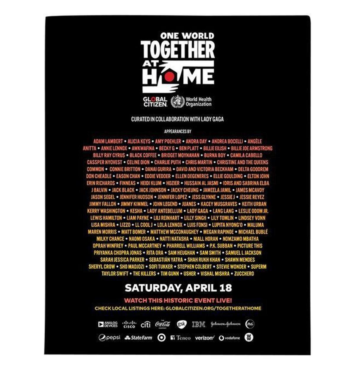 Concierto 'One World Together at Home'