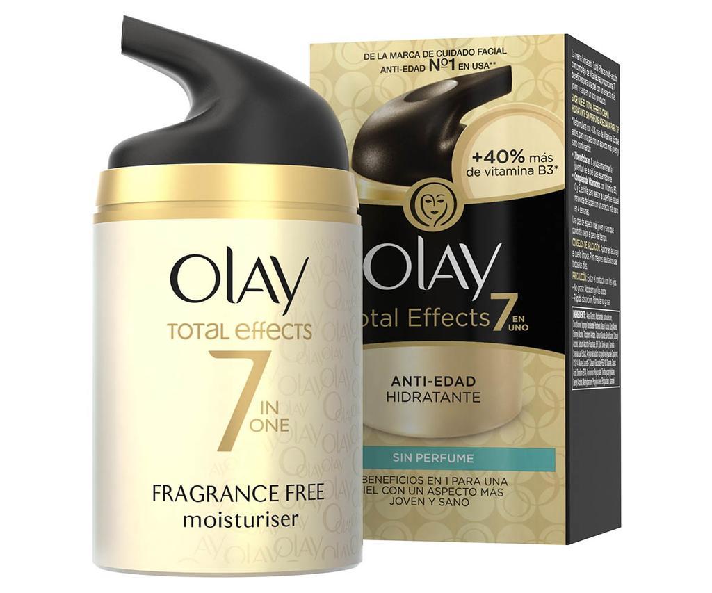 Crema hidratante y antiedad Olay Total Effects 7 in one. Precio: 14,49 euros.