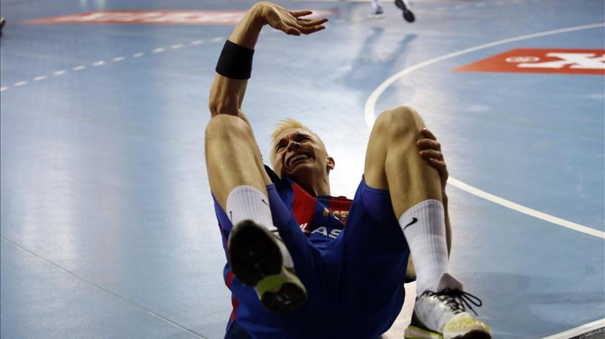 Lasse Andersson en el momento en el que se lesionó