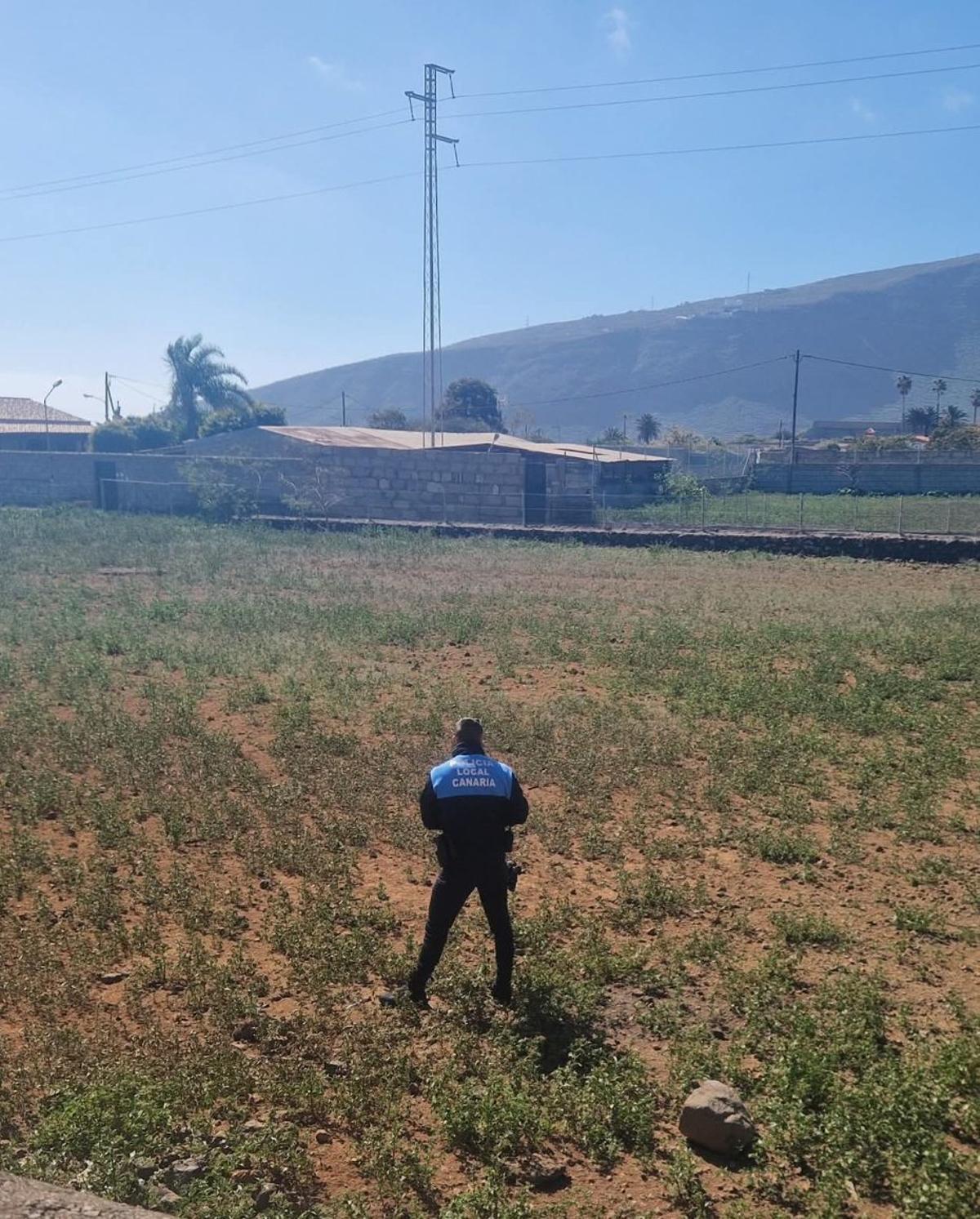 Un agente de la Policía Local halló el arma blanca en una huerta.