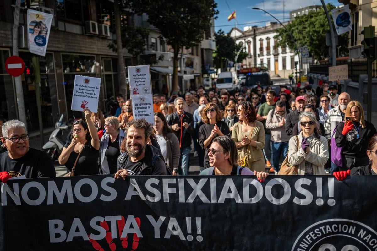 Manifestación de autónomos en Canarias