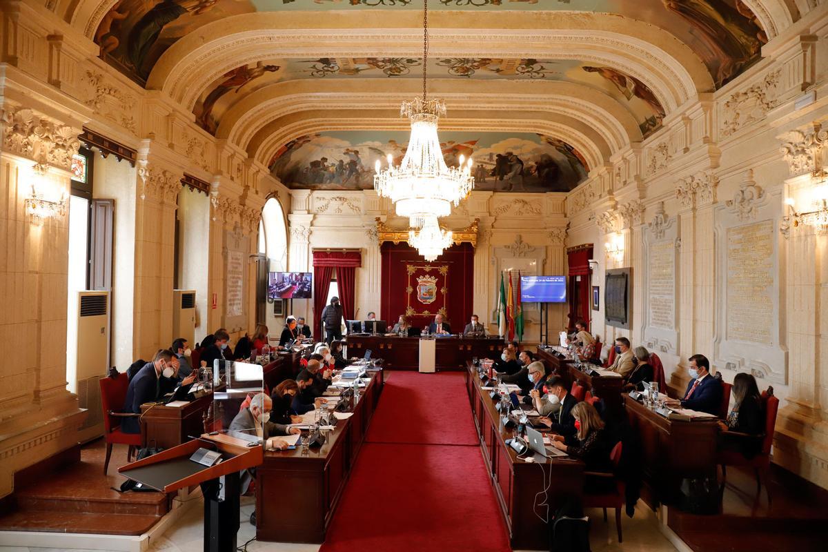 Las imágenes del pleno de febrero del Ayuntamiento de Málaga.