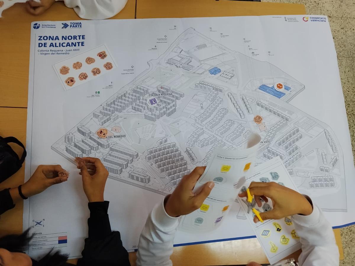 El mapa sobre el que han trabajado los alumnos de la mano de Arquitectura sin Fronteras