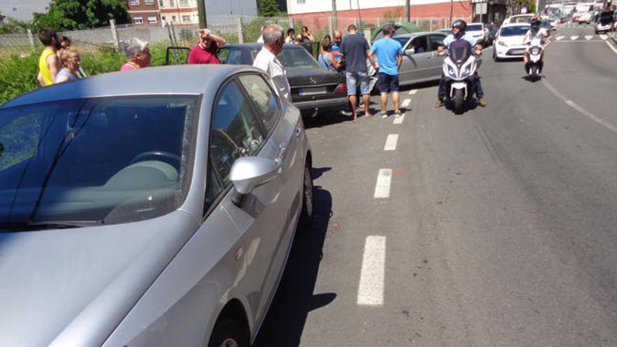 Imagen del siniestro registrado esta tarde en Moaña // FdV