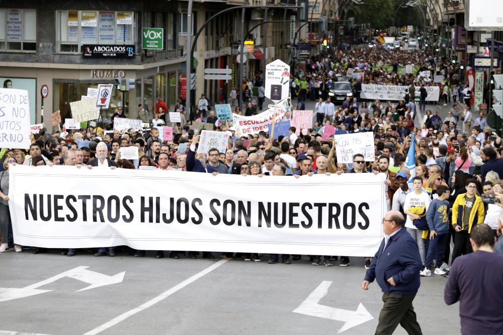 Protesta a favor del pin parental en Murcia