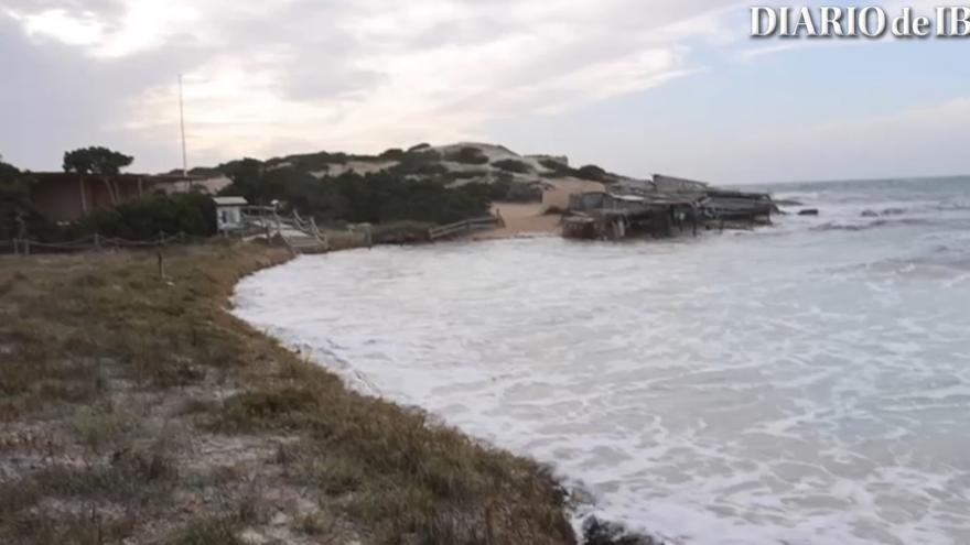 VÍDEO | Así ha golpeado la borrasca al Parque Natural de ses Salines en Formentera