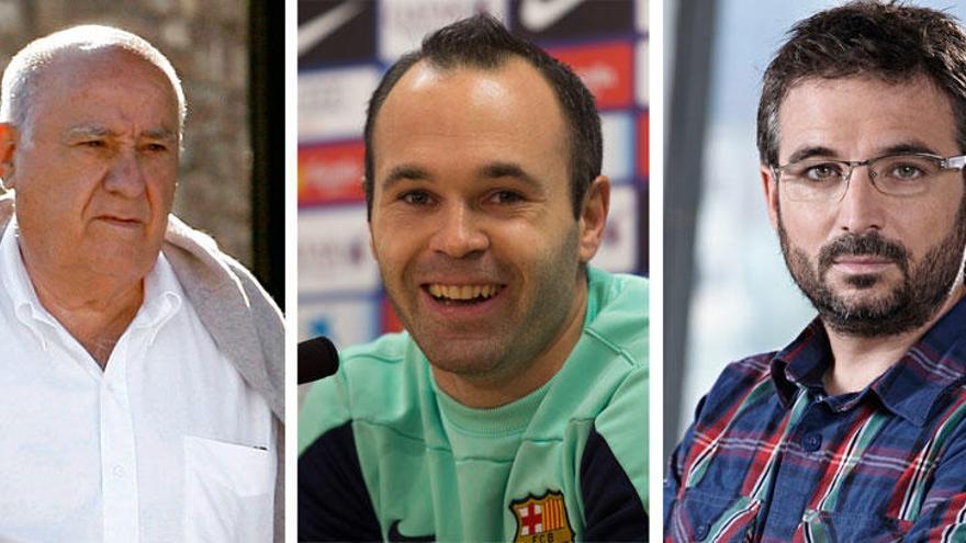 Amancio Ortega, Andrés Iniesta, Jordi Évole.