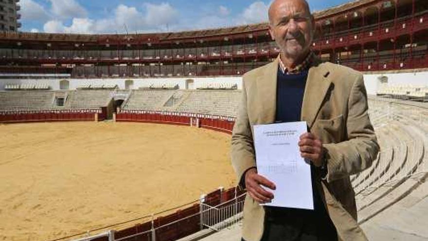 Andrés Sarria, esta semana en la plaza de toros de La Malagueta, con el trabajo premiado.
