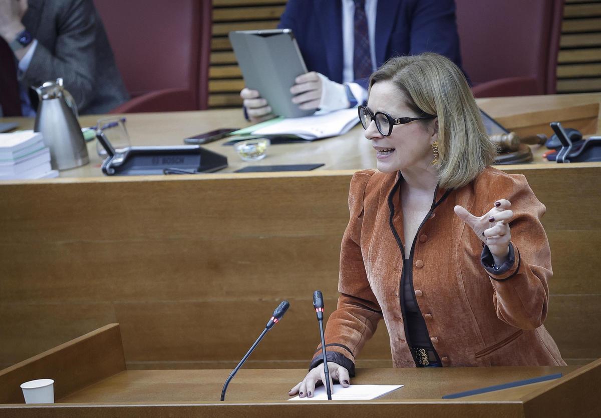 Mari Carmen Contelles, diputada del PP, durante su intervención.