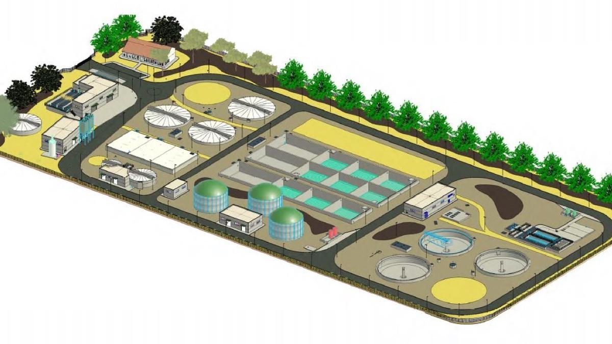 Recreación de la depuradora que se construirá en Parc Sagunt II.