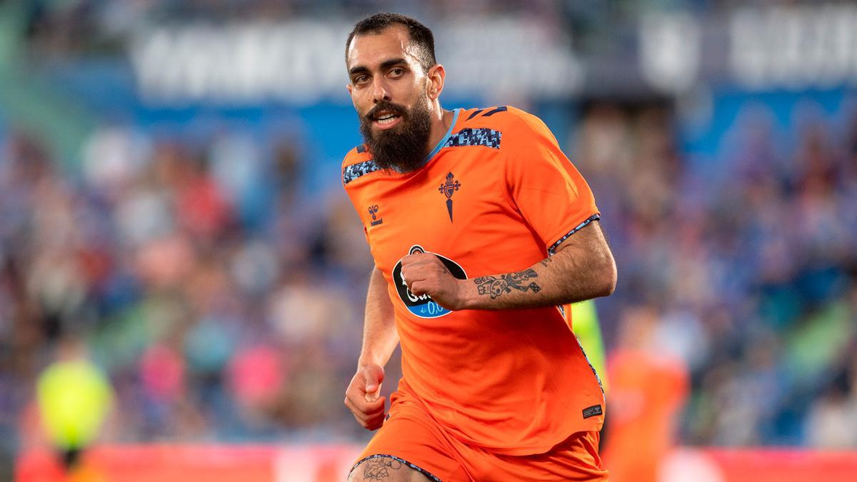 Borja Iglesias, durante el partido contra el Getafe.