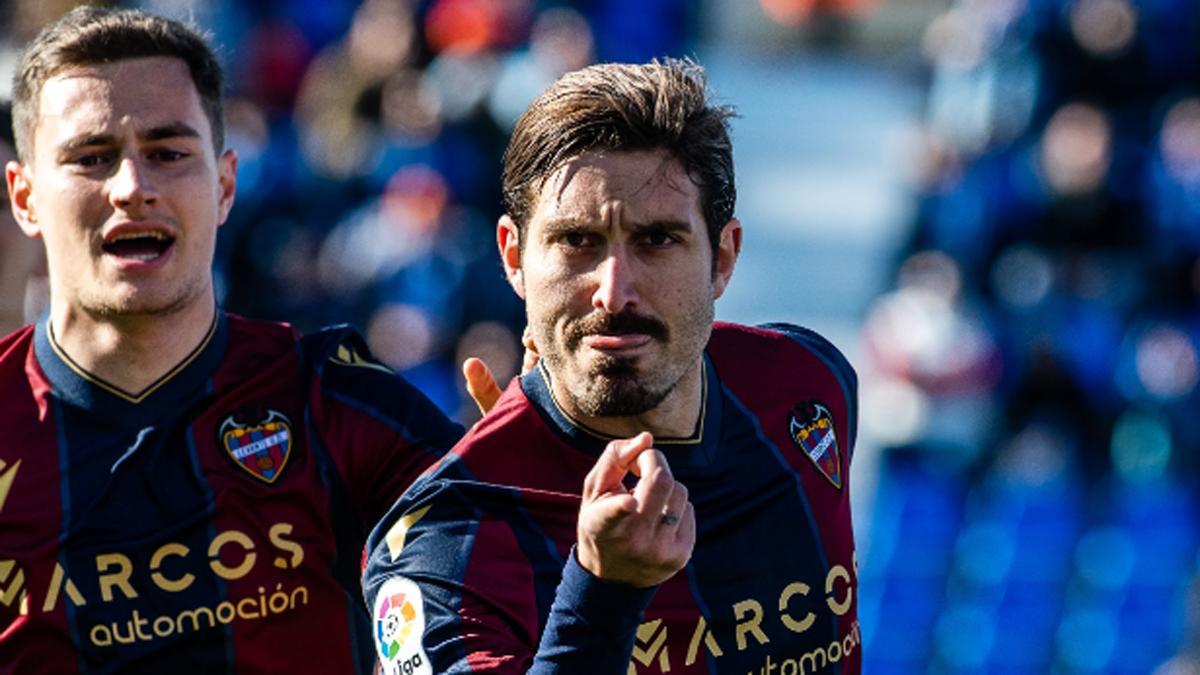 José Campaña celebra su gol frente al Leganés