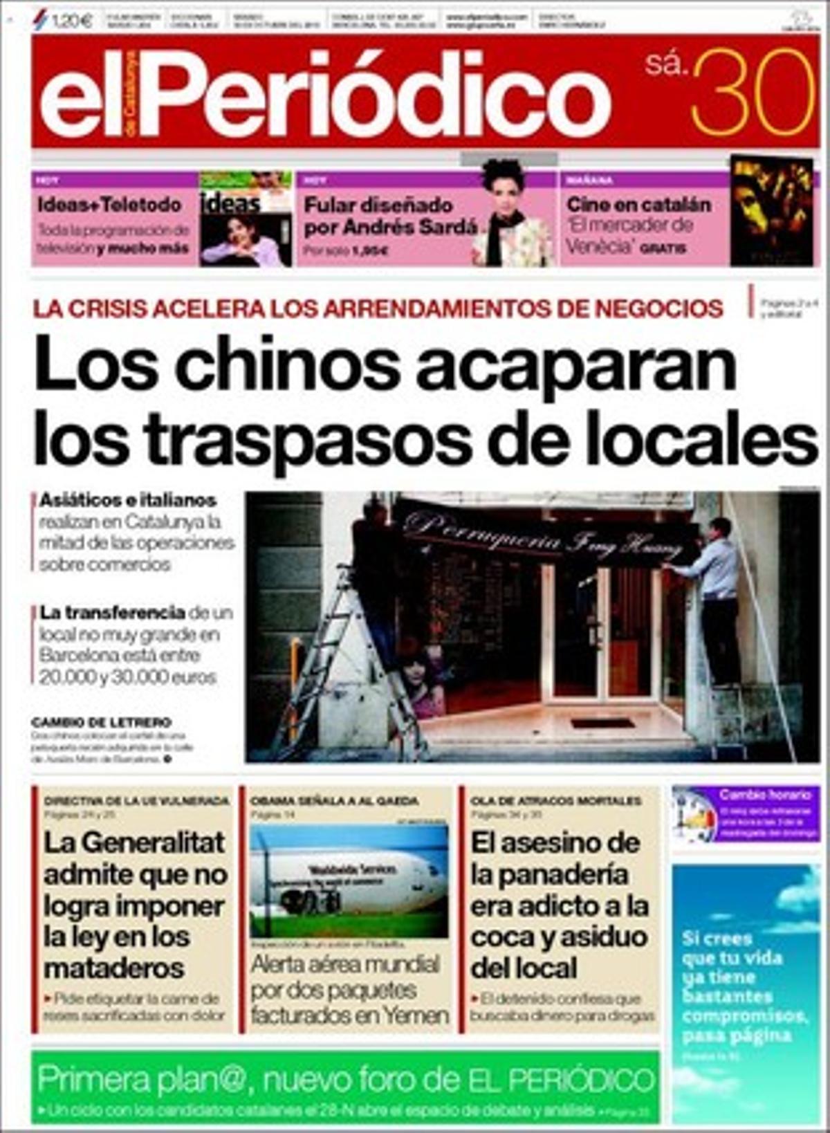 EL PERIÓDICO, 30/10/2010.