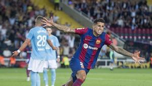 Cancelo, tras marcar el gol del triunfo frente al Celta.