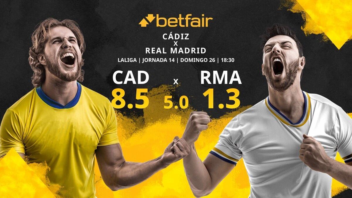 Cádiz CF vs. Real Madrid CF: horario, TV, estadísticas, clasificación y pronósticos