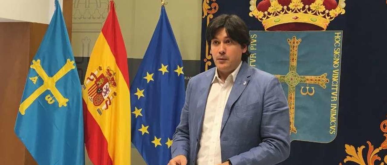 El consejero de Ciencia, Borja Sánchez, ayer, en su rueda de prensa por vía telemática.