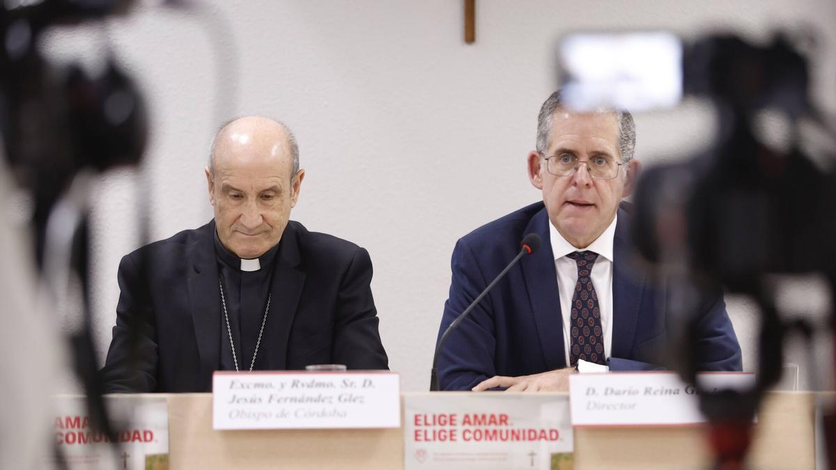Jesús Fernández y Darío Reina, este miércoles en la sede de Cáritas.