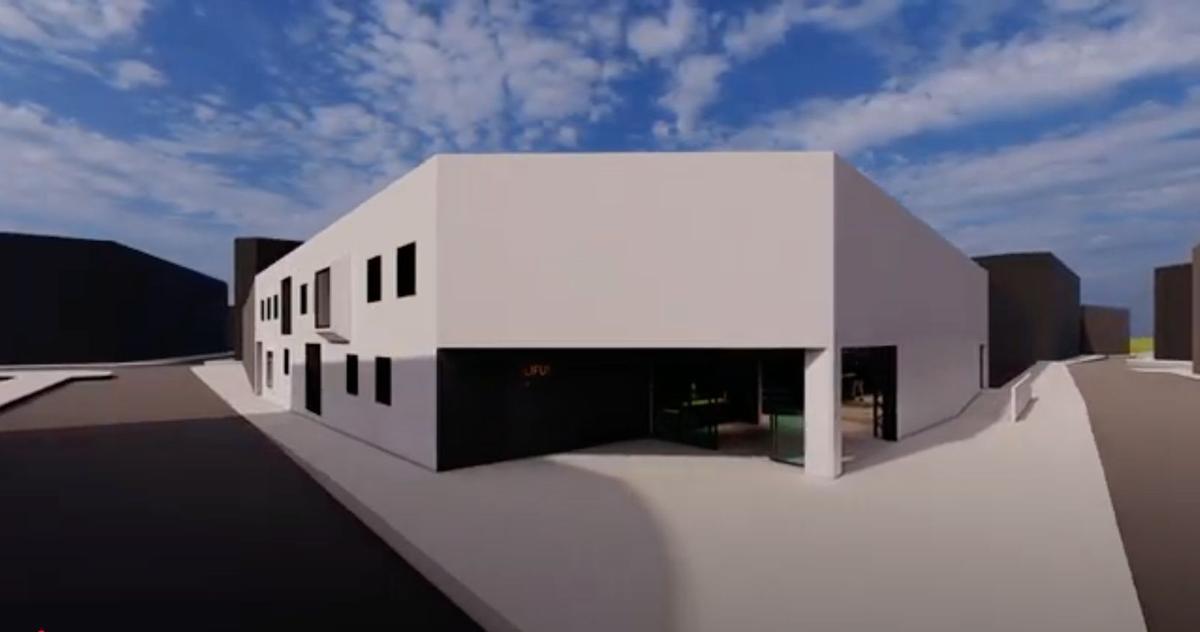 Infografia del exterior del futuro polifuncional de Benicàssim.