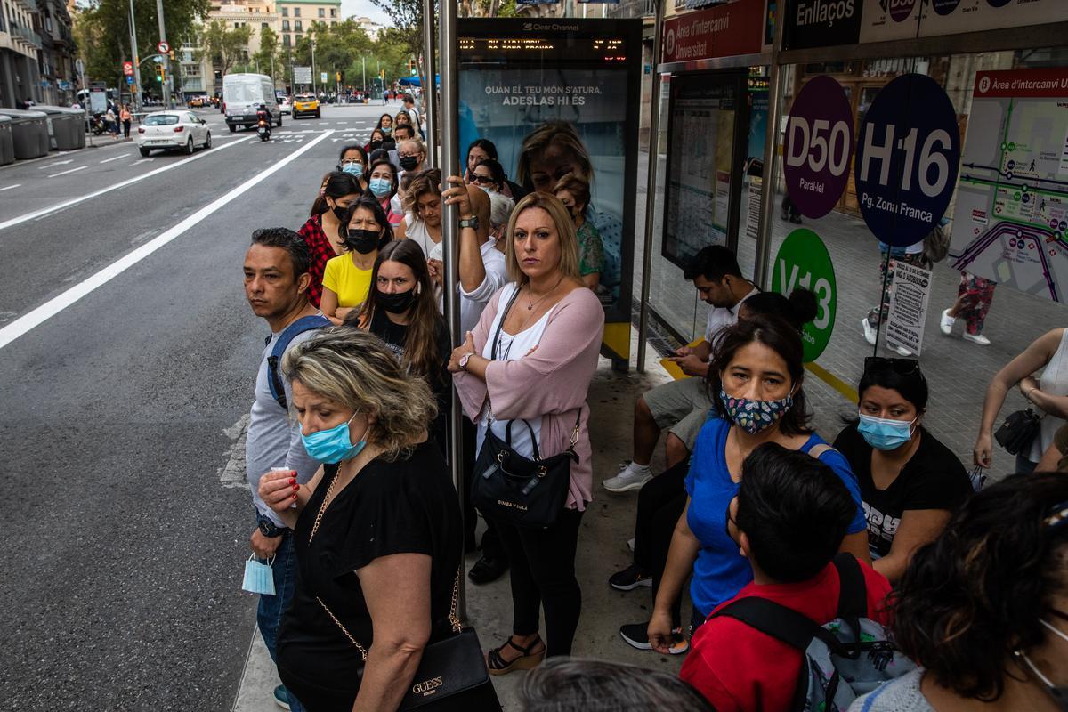 Primer día de huelga de autobuses en Barcelona