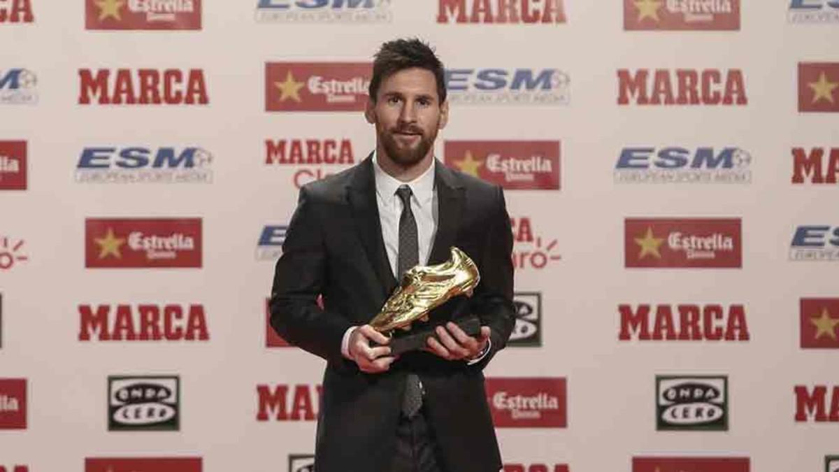 Leo Messi recibió la 'Bota de Oro 2016 / 2017'