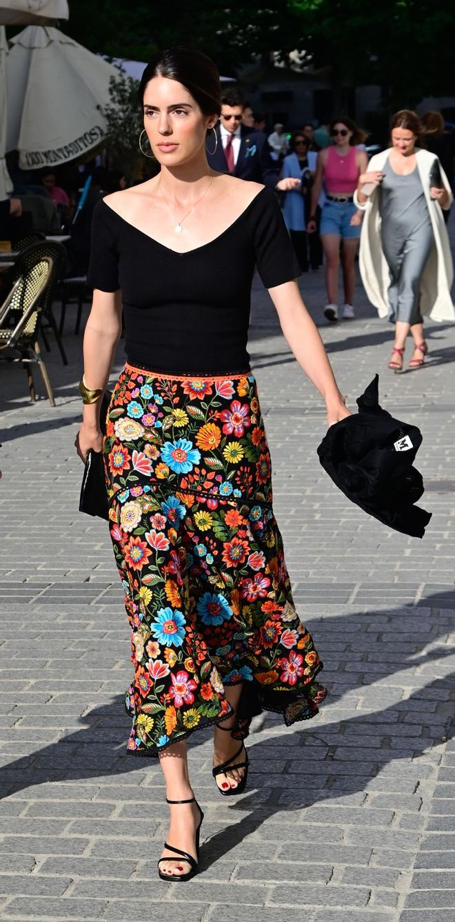 Sofía Palazuelo con falda de flores