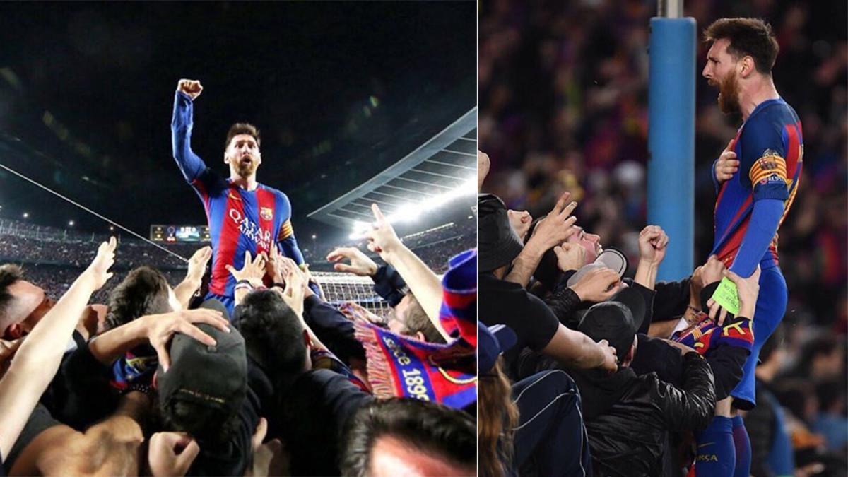 Messi festejó con la grada la remontada histórica