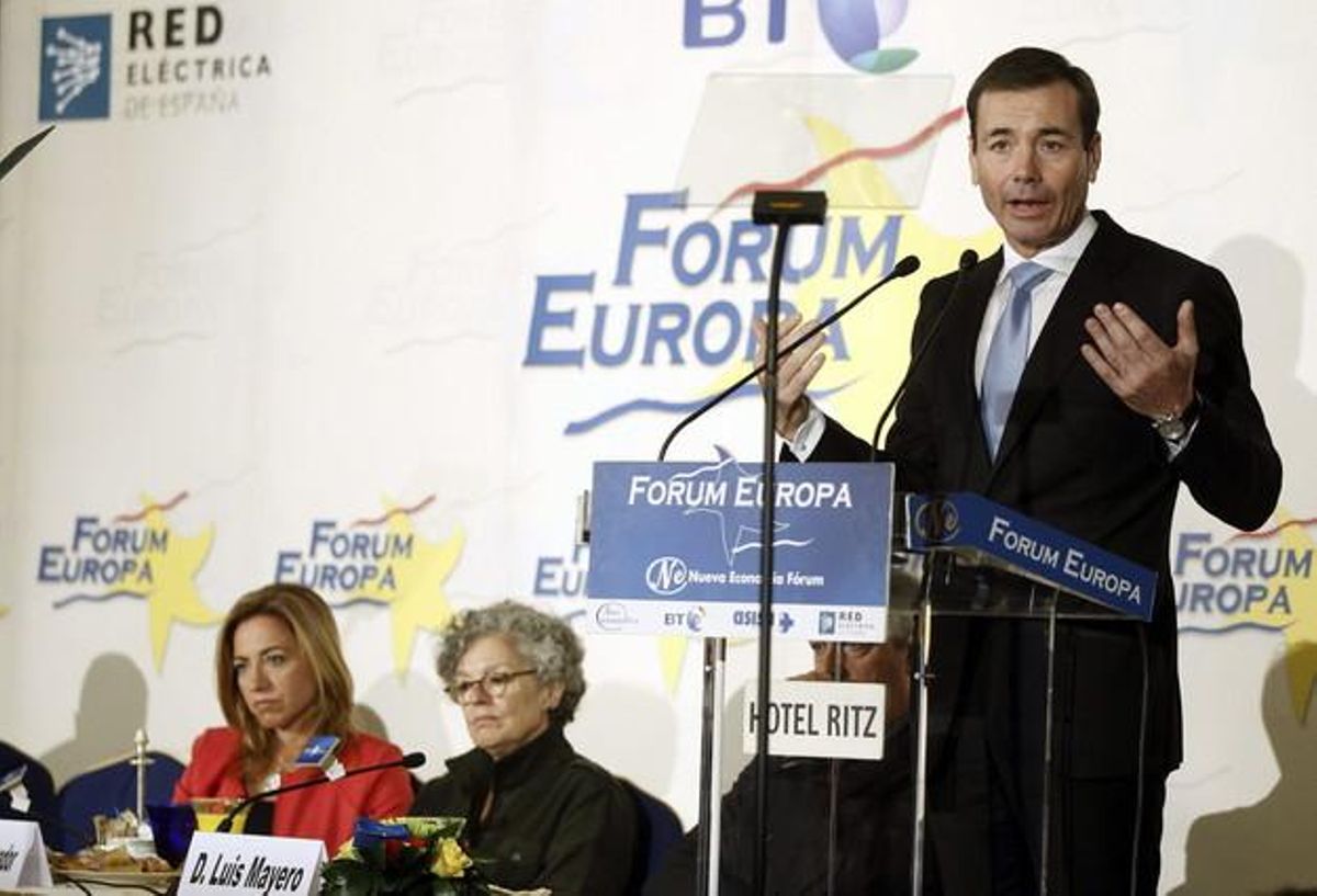 El líder dels socialistes madrilenys, Tomás Gómez, durant la seva intervenció en el Fòrum Europa, aquest divendres a Madrid. El líder dels socialistes madrilenys, Tomás Gómez, durant la seva intervenció en el Fòrum Europa, aquest divendres a Madrid.