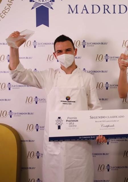 Daniel Silvestre, al recoger el premio de Cordon Bleu.