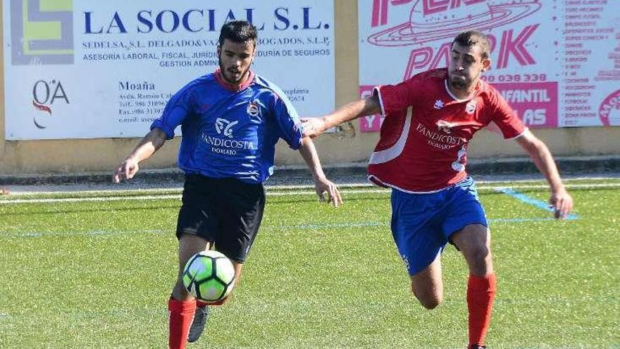 El Domaio no pudo ayer con el Juvenil en A Granxa. // G.Núñez