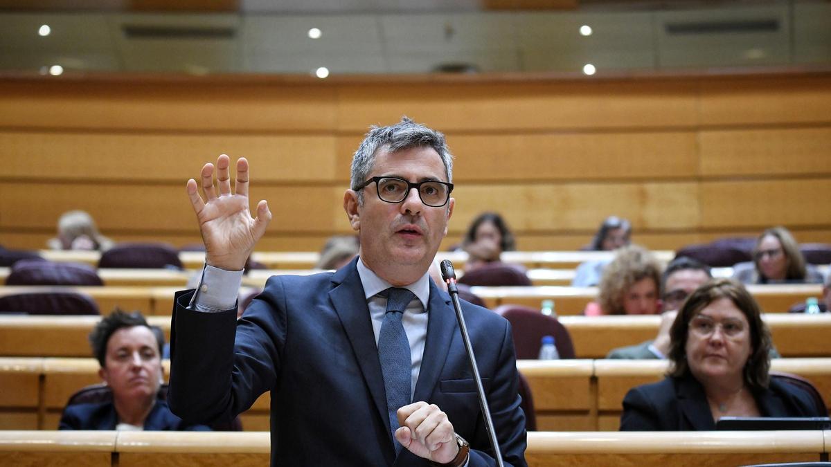 El ministro de la Presidencia, Justicia y Relaciones con las Cortes, Félix Bolaños.