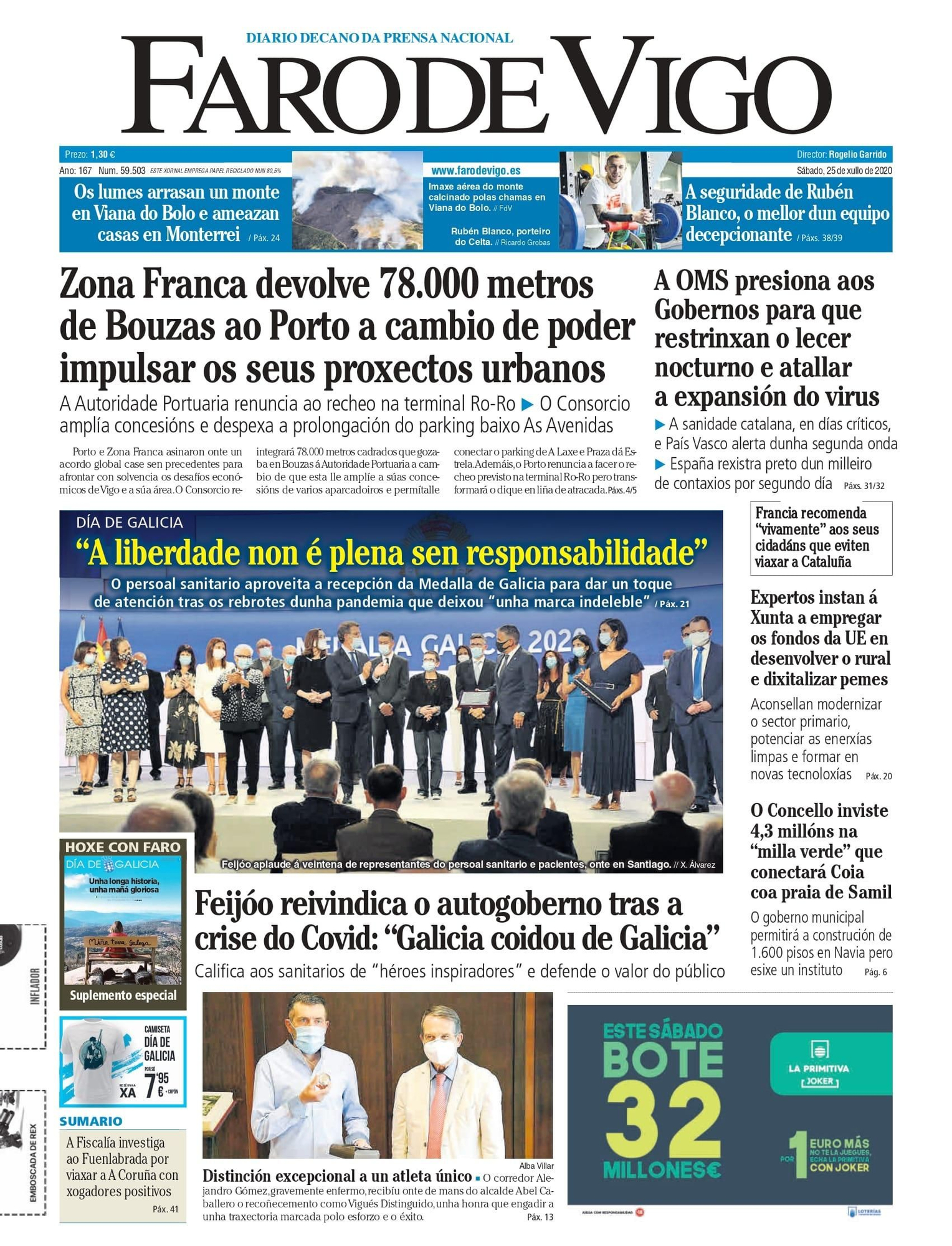 O Día de Galicia a través das portadas de FARO DE VIGO