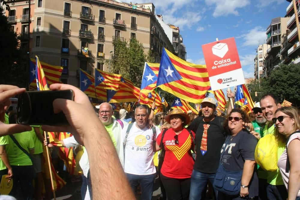 Els gironins a la manifestació de la Diada a Barcelona