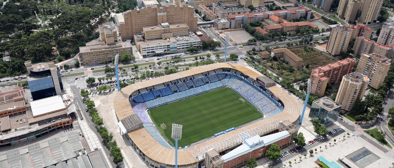 Imagen aérea de La Romareda.